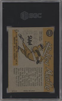 Mickey Mantle from the 1960 Topps set graded by SGC and given an overall grade of 4.5.