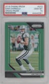 Sam Darnold from the 2018 Panini Prizm set featuring a Green  Prizm parallel graded by PSA and given an overall grade of 10.