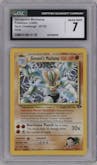 Giovanni's Machamp from the 2000 Pokemon GH set graded by CSG and given an overall grade of 7.