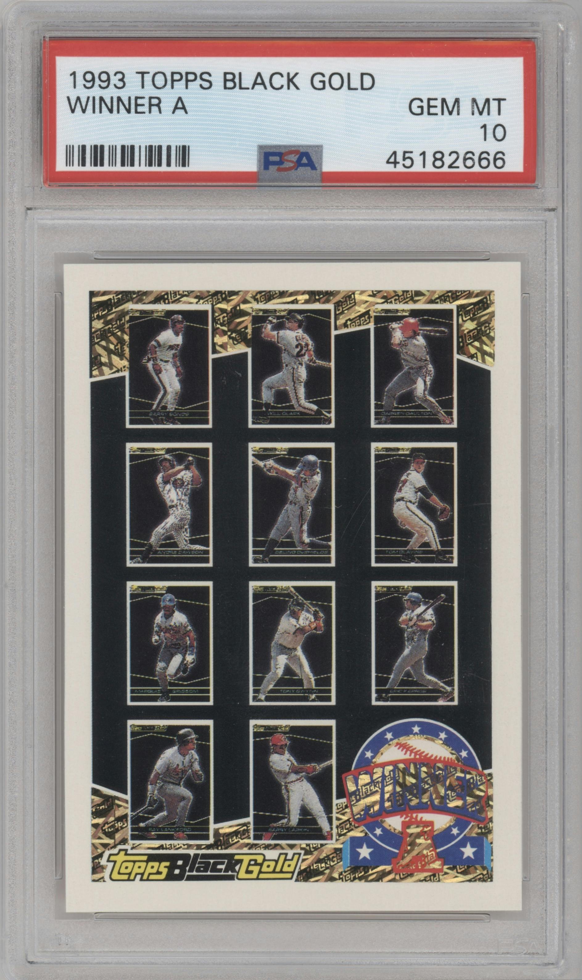 Winner A (1-11) from the 1993 Topps set graded by PSA and given an overall grade of 10.