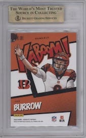 Joe Burrow from the 2020 Panini Absolute set graded by Beckett and given an overall grade of 9.5.