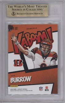 Joe Burrow from the 2020 Panini Absolute set graded by Beckett and given an overall grade of 9.5.