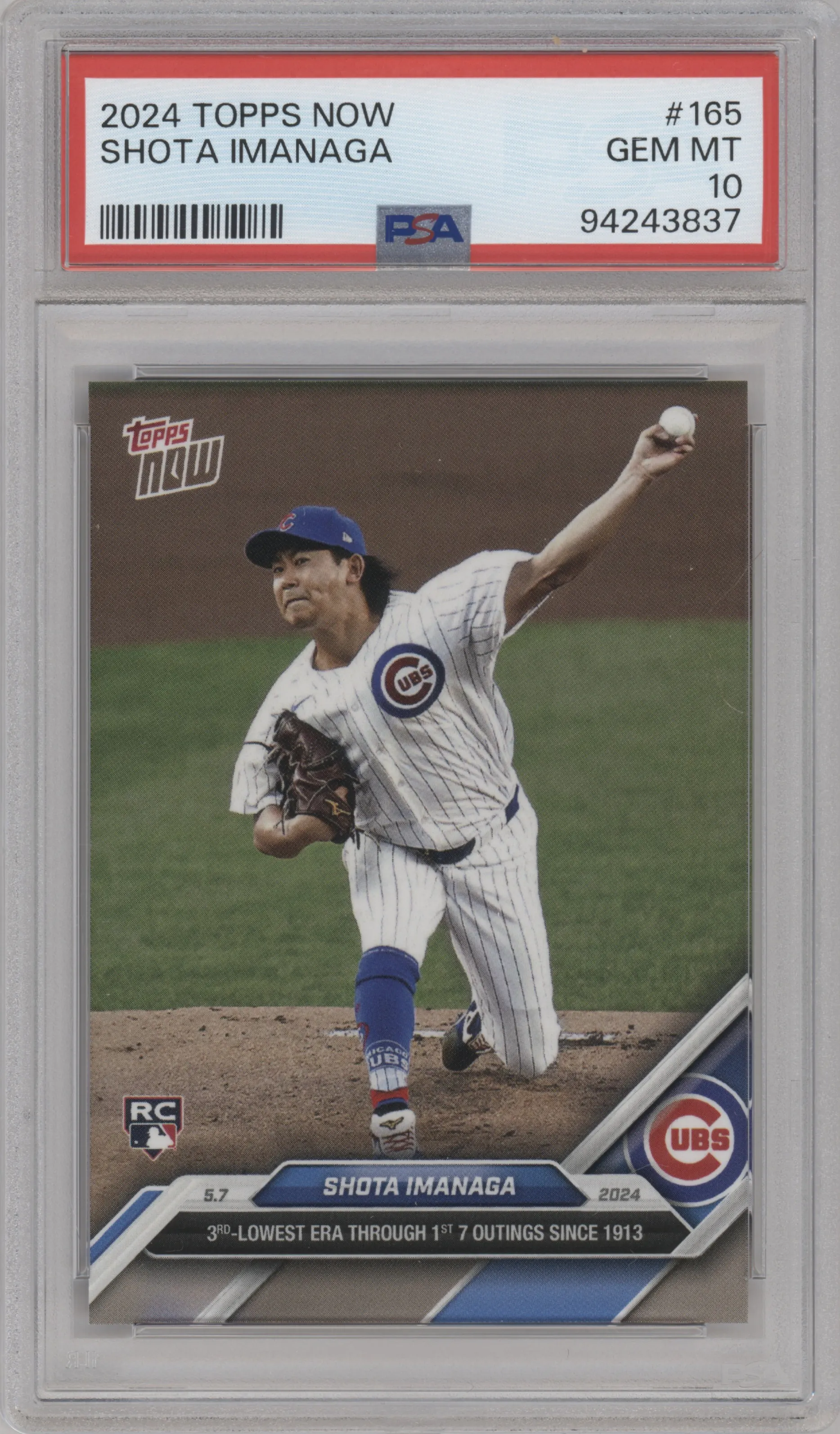 2024 Topps Now Shota Imanaga PSA 10