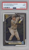 Jackson Merrill from the 2024 Bowman Chrome set graded by PSA and given an overall grade of 9.
