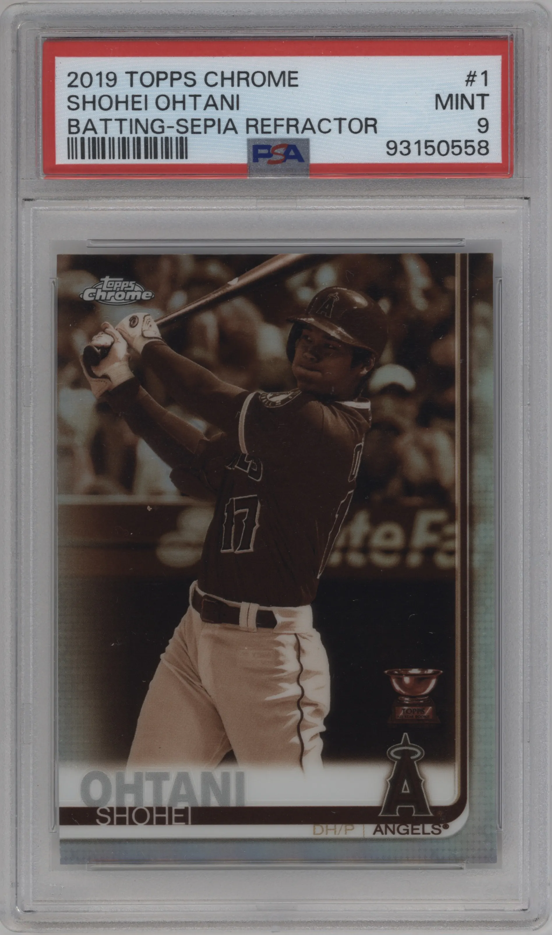 2019 Topps Chrome Shohei Ohtani Sepia Refractor PSA 9