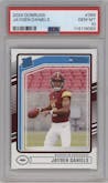 Jayden Daniels from the 2024 Donruss set graded by PSA and given an overall grade of 10.