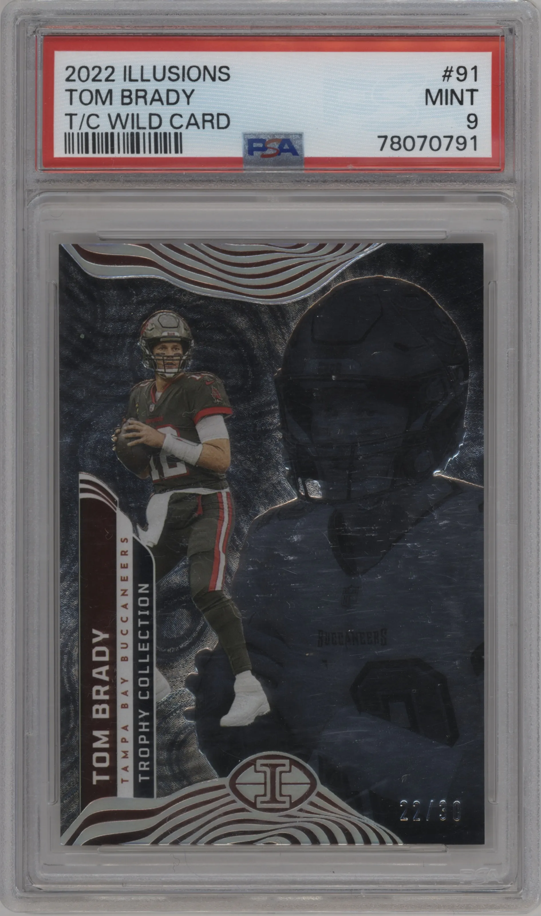 2022 Panini Illusions T/C Wild Card Tom Brady #91 PSA 9