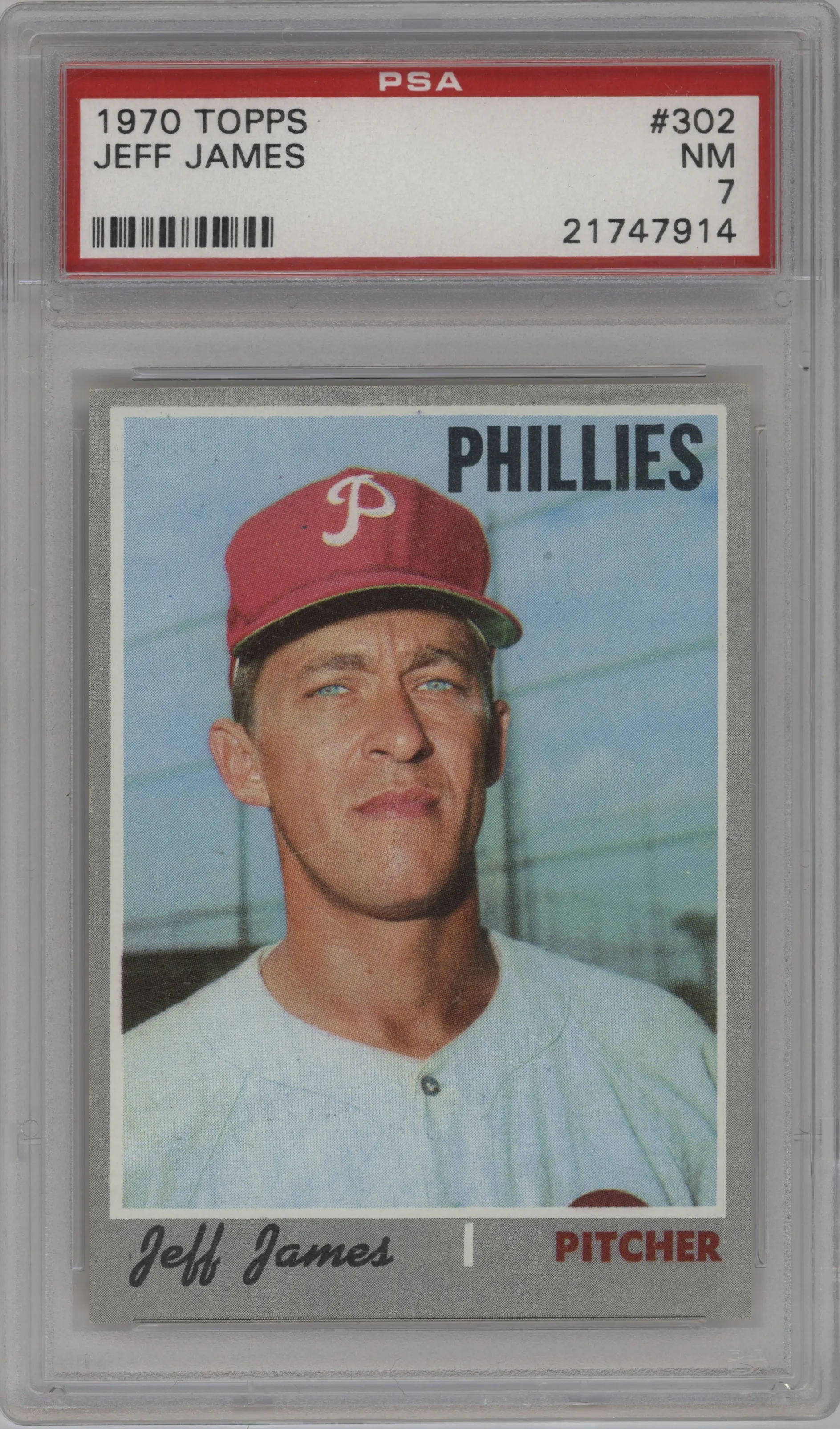 1970 Topps Jeff James #302 PSA 7
