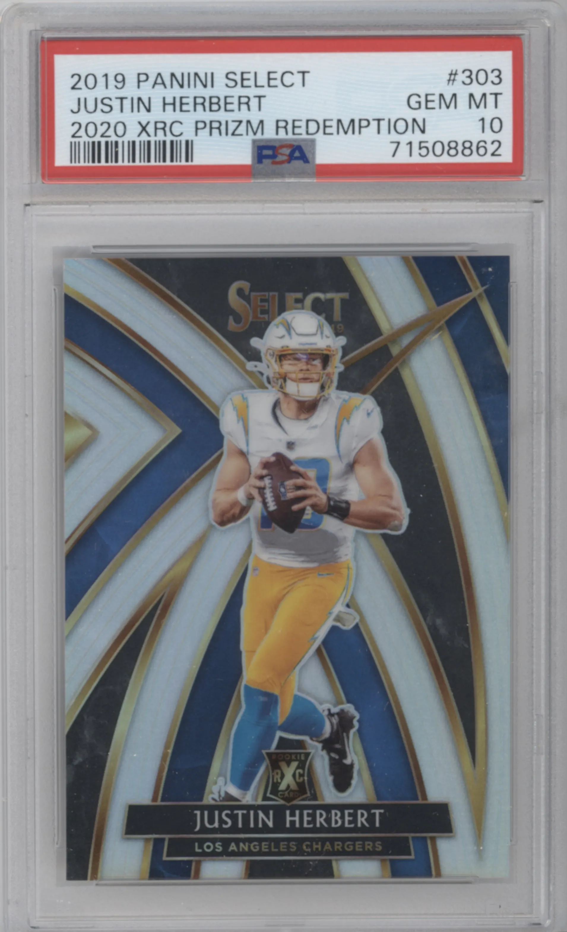 2019 Panini Select 2020 XRC Rdmptn. Justin Herbert #303 PSA 10