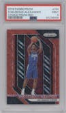 Shai Gilgeous-Alexander from the 2018-19 Panini Prizm set featuring a Choice Red parallel graded by PSA and given an overall grade of 9.