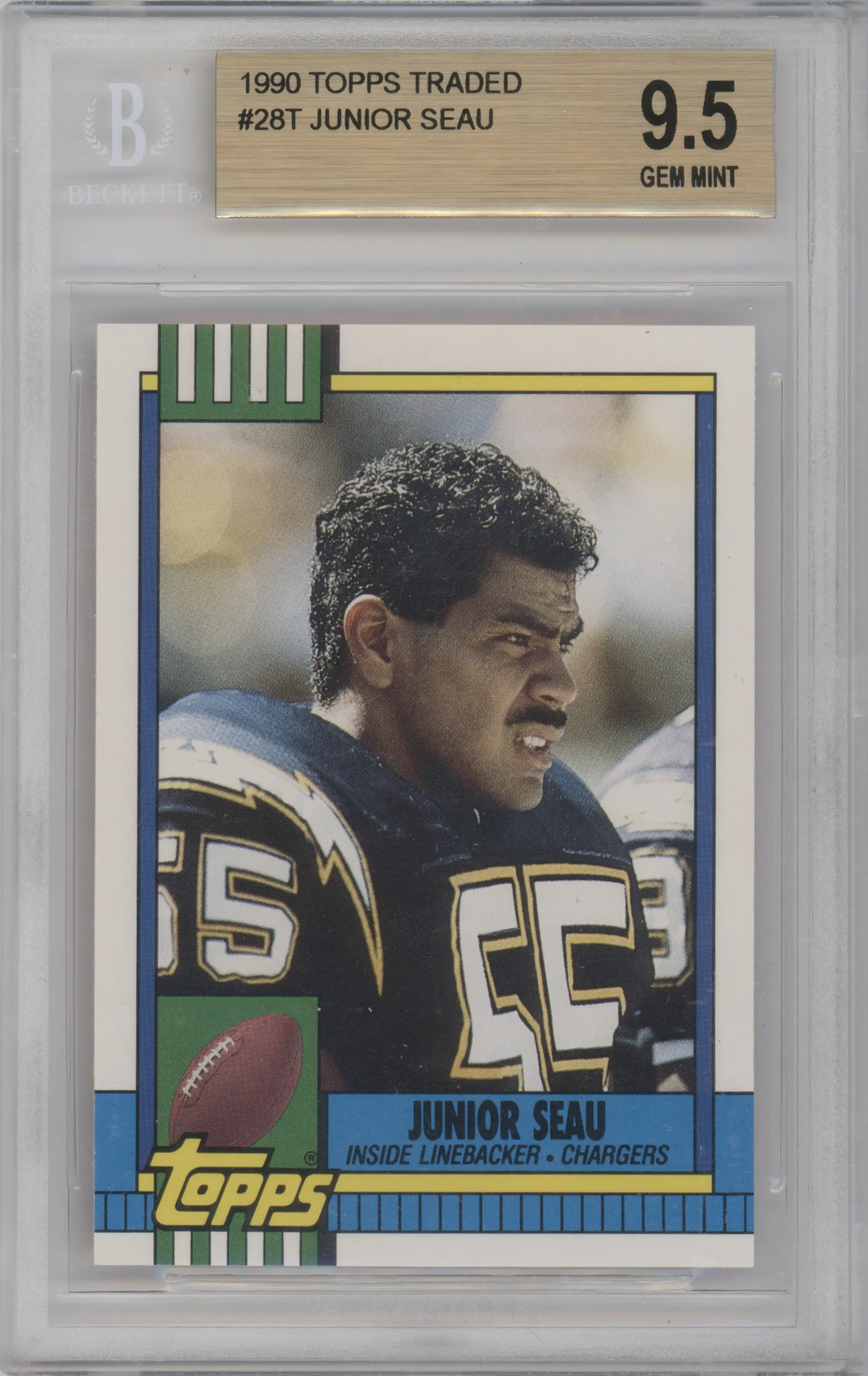 1990 Topps Traded Junior Seau BGS 9.5