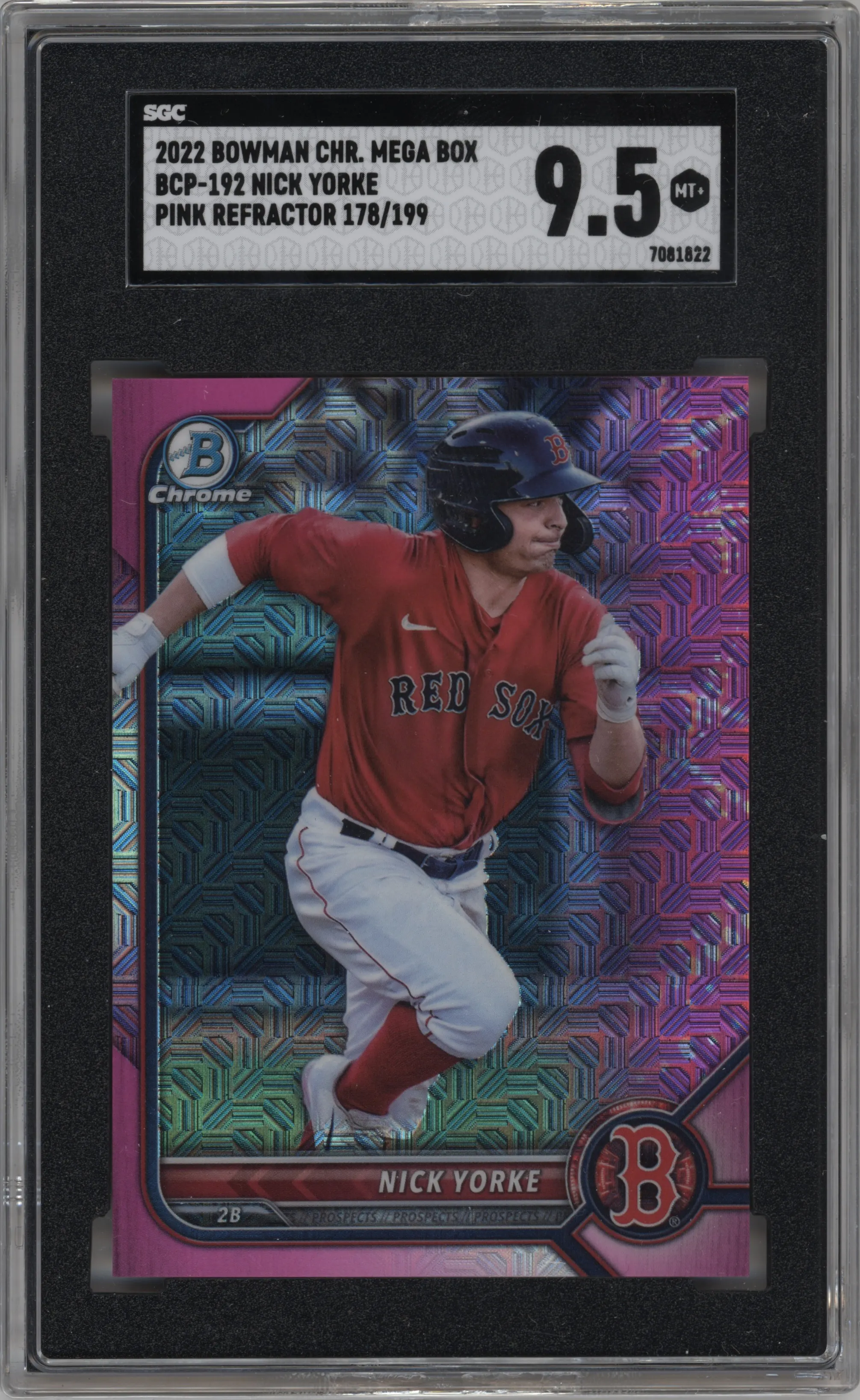 2022 Bowman Chrome Mega Box Nick Yorke Pink Refractor SGC 9.5