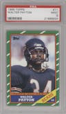 Walter Payton from the 1986 Topps set graded by PSA and given an overall grade of 9.