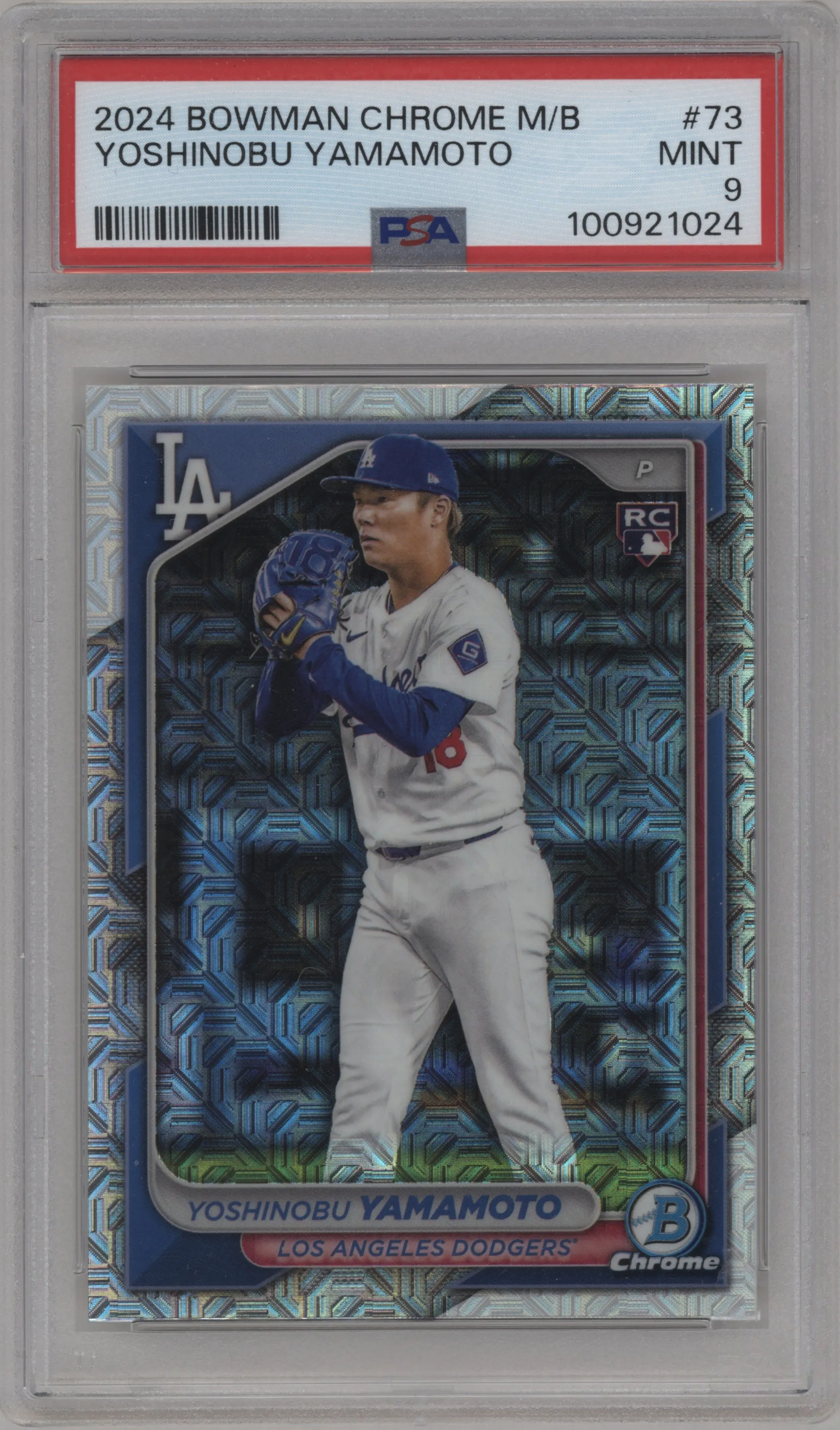 2024 Bowman Chrome Mega Box Yoshinobu Yamamoto #73 PSA 9