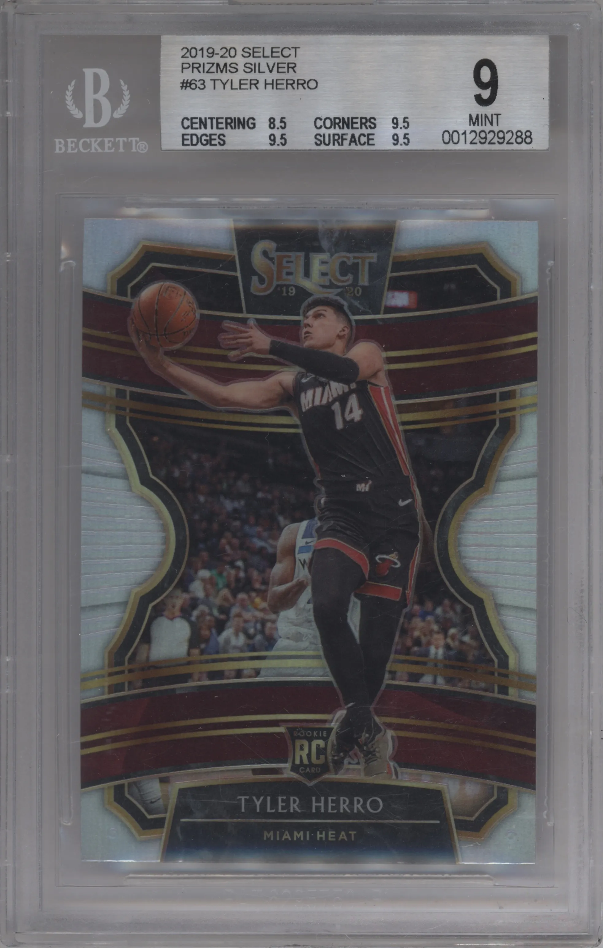 2019 Panini Select Tyler Herro Silver Prizm BGS 9