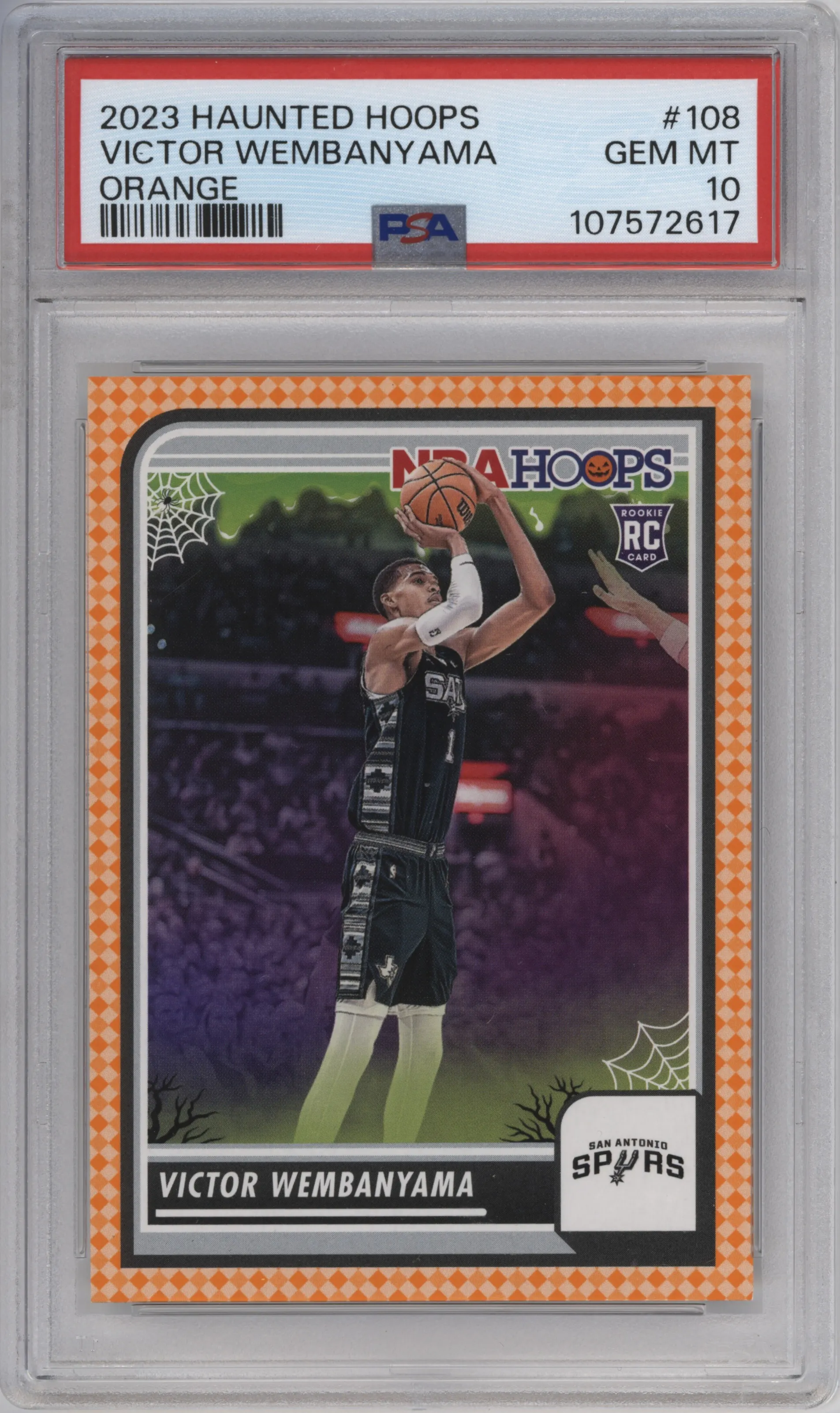 2023 Panini Haunted Hoops Victor Wembanyama Orange PSA 10