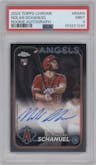 Nolan Schanuel from the 2024 Topps Chrome set graded by PSA and given an overall grade of 9.