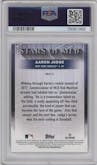 Aaron Judge from the 2022 Topps  Series 1 set graded by PSA and given an overall grade of 10.