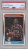 Dennis Rodman from the 1988-89 Fleer set graded by PSA and given an overall grade of 8.