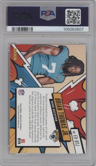 Brian Thomas Jr. from the 2024 Panini Absolute set graded by PSA and given an overall grade of 10.