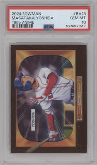 Masataka Yoshida from the 2024 Bowman set graded by PSA and given an overall grade of 10.