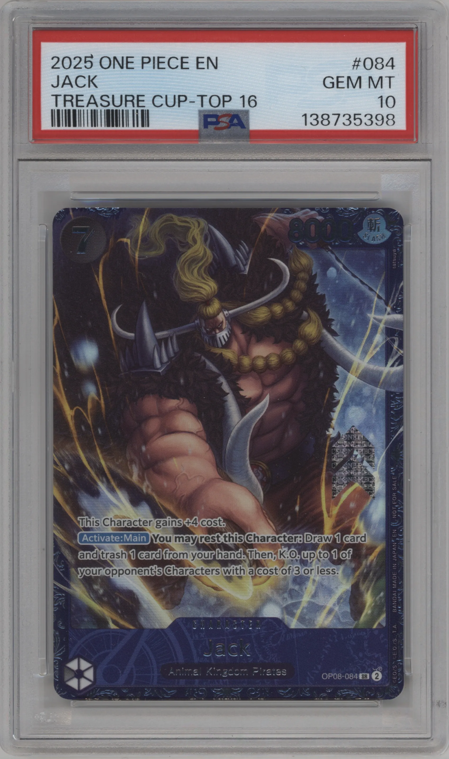 2025 One Piece Jack Treasure Cup SR #OP08-084 SR PSA 10