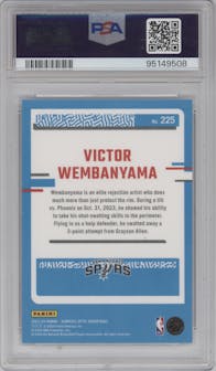 Victor Wembanyama from the 2023-24 Donruss Optic set graded by PSA and given an overall grade of 10.