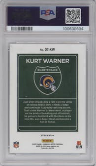 Kurt Warner from the 2022 Panini Donruss Optic set graded by PSA and given an overall grade of 10.