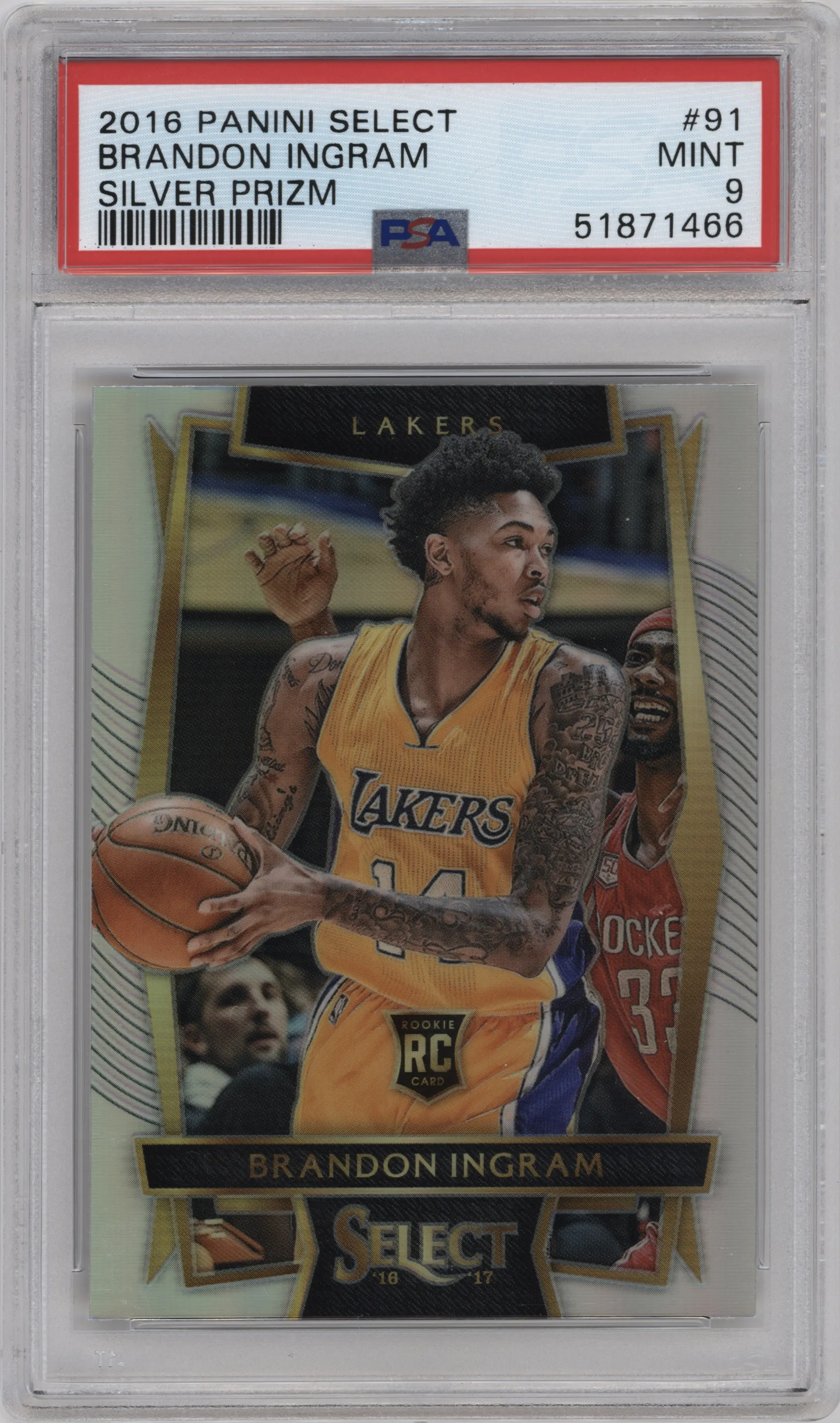 2016 Panini Select Brandon Ingram Silver Prizm #91 PSA 9