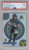 Trevor Lawrence from the 2021 Panini Mosaic set graded by PSA and given an overall grade of 9.