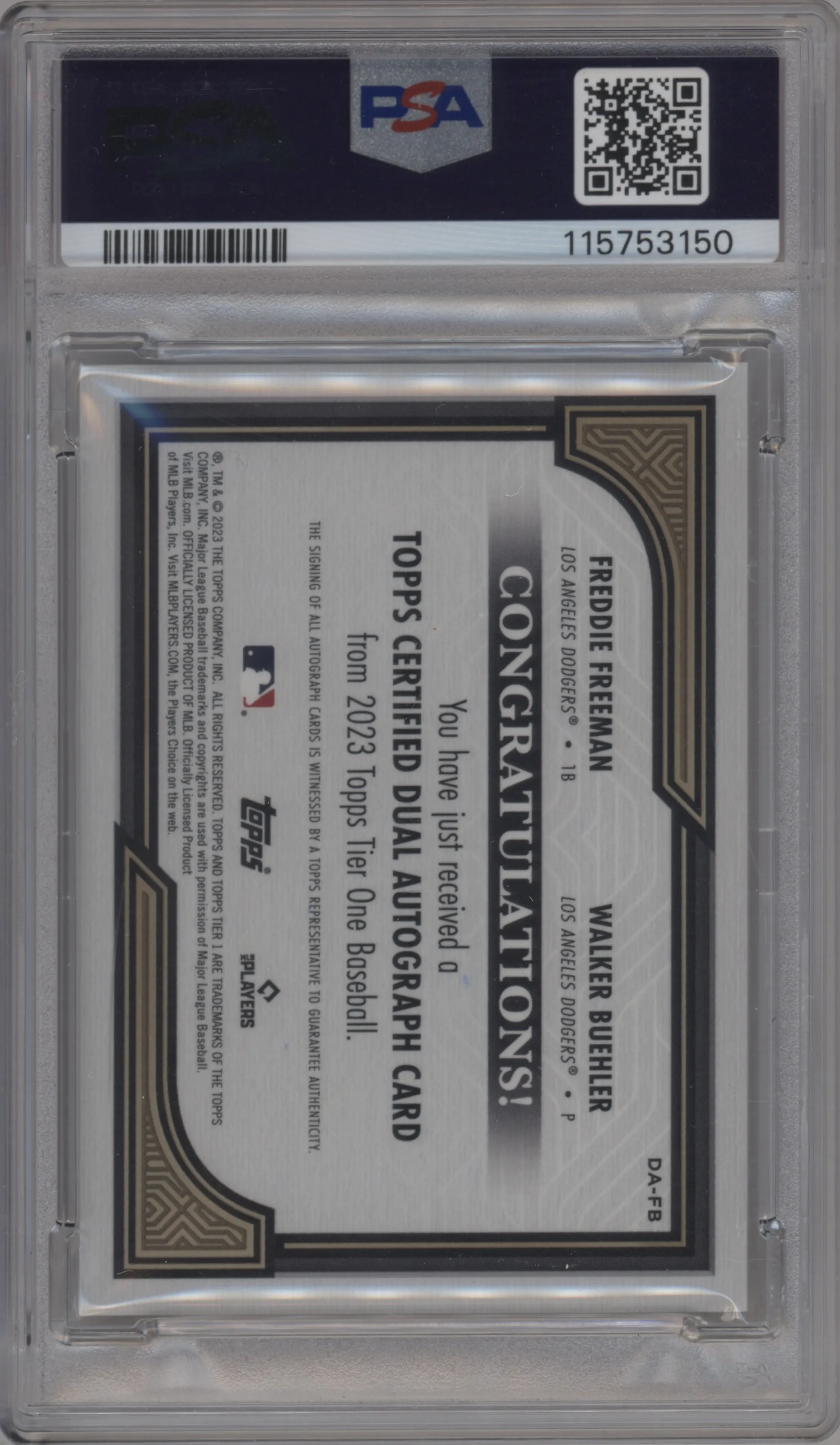 Freddie Freeman/Walker Buehler