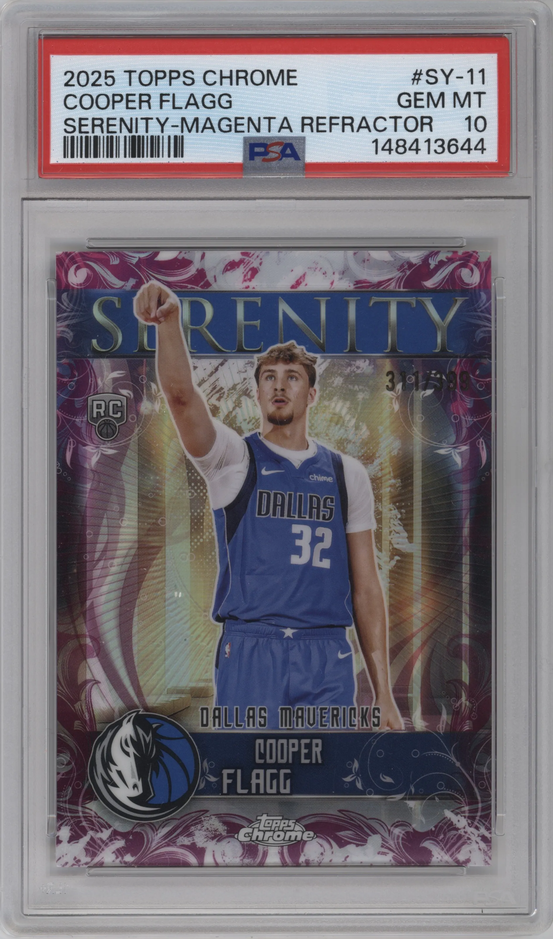 2025 Topps Chrome Serenity Cooper Flagg Magenta Refractor #SY-11 PSA 10