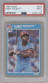 Kirby Puckett from the 1985 Fleer set graded by PSA and given an overall grade of 9.