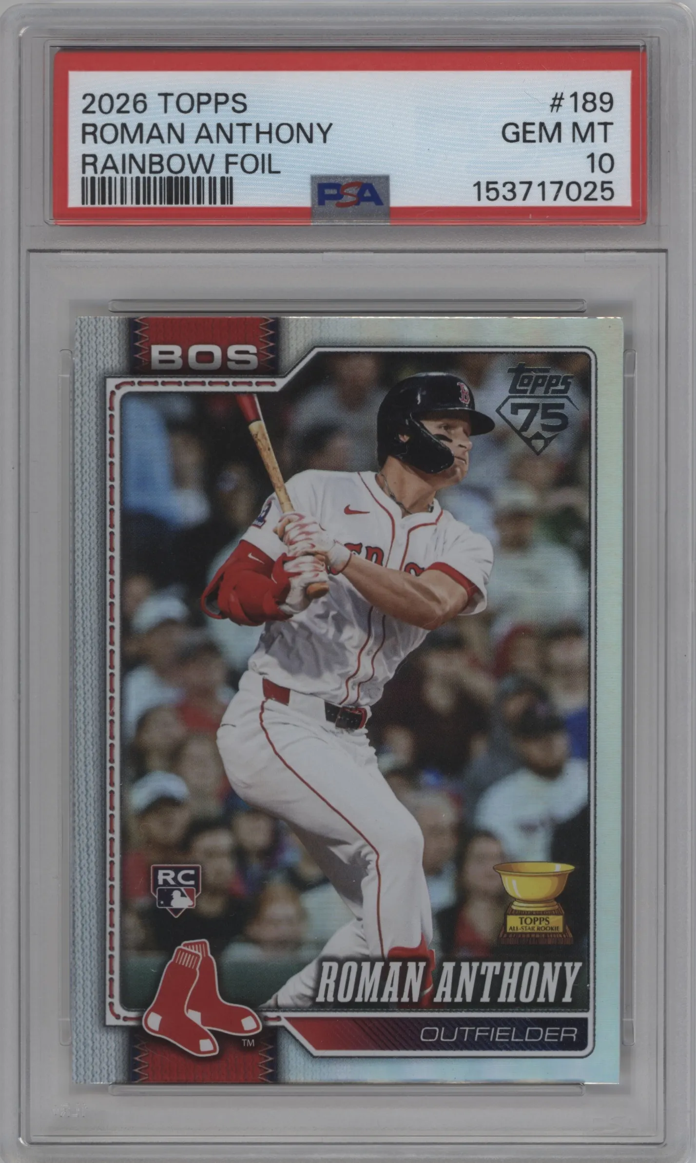 2026 Topps Roman Anthony Rainbow Foil #189 PSA 10