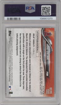 Shohei Ohtani from the 2018 Topps Update set graded by PSA and given an overall grade of 10.