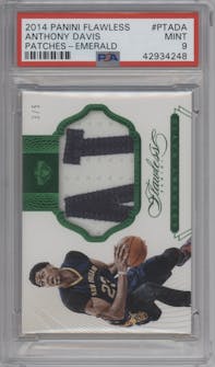 Anthony Davis from the 2014-15 Panini Flawless set featuring a Emerald parallel graded by PSA and given an overall grade of 9.