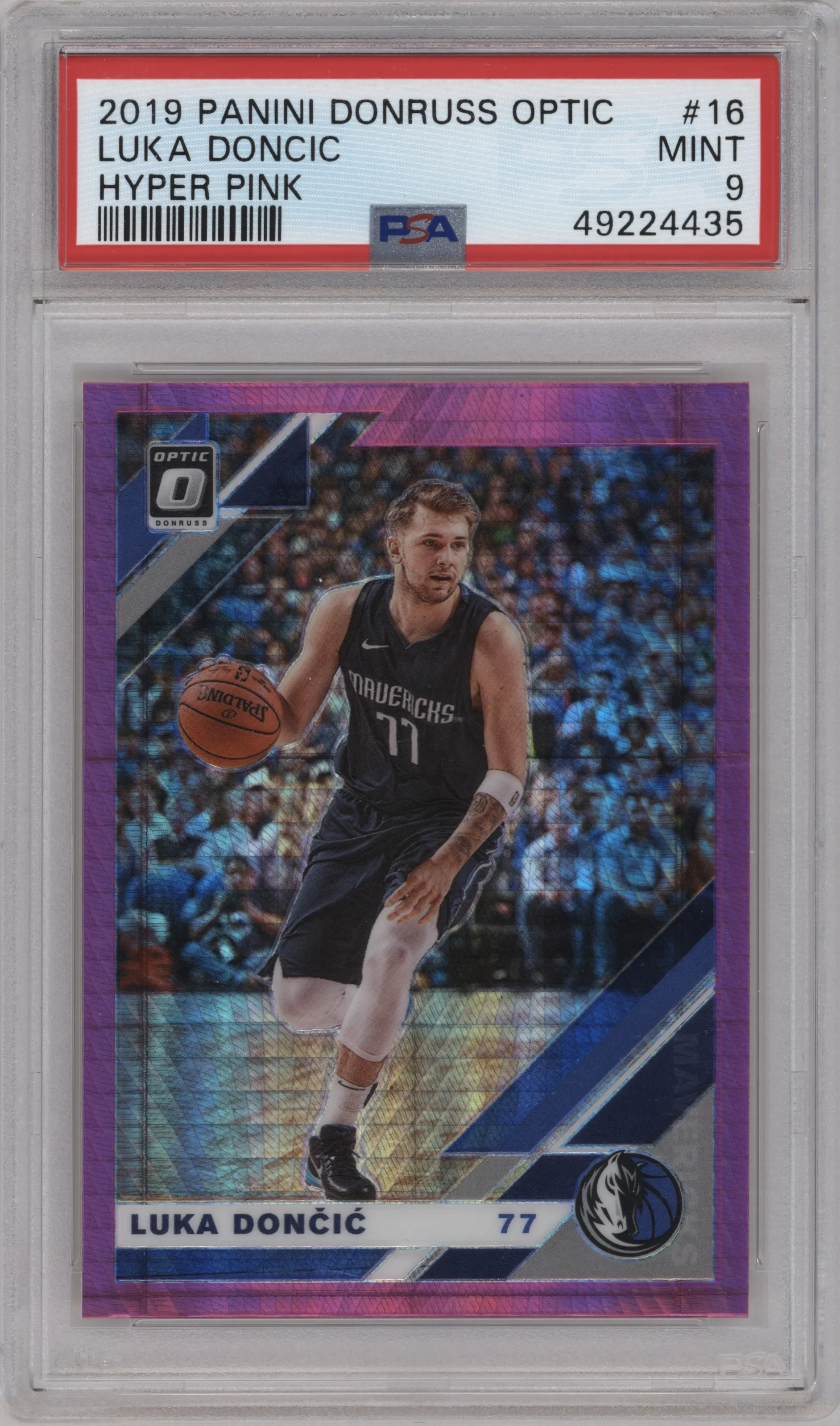 2019 Panini Donruss Optic Luka Doncic Hyper Pink #16 PSA 9