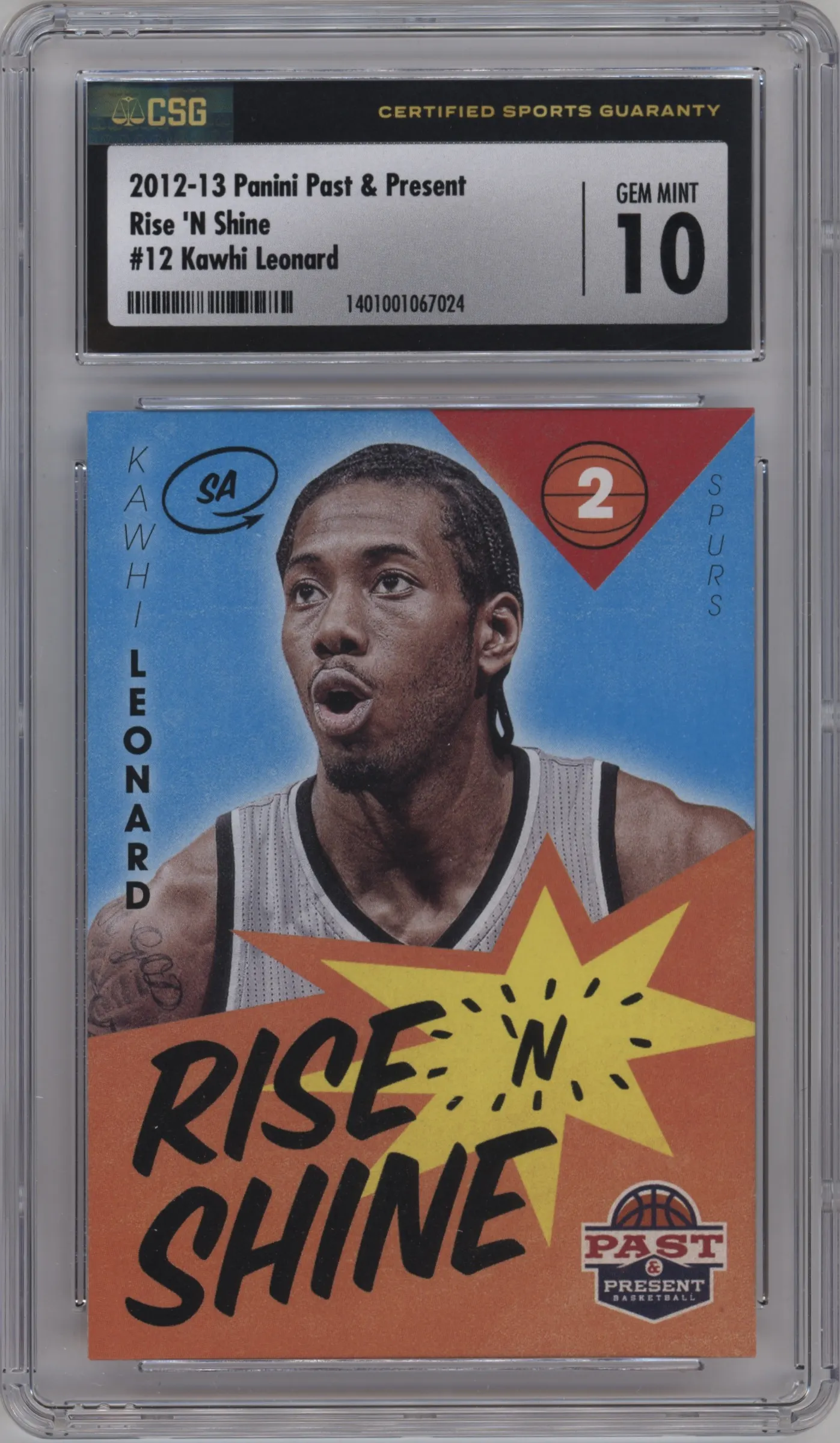 2012 Panini Past & Present Rise 'N Shine Kawhi Leonard CGC 10