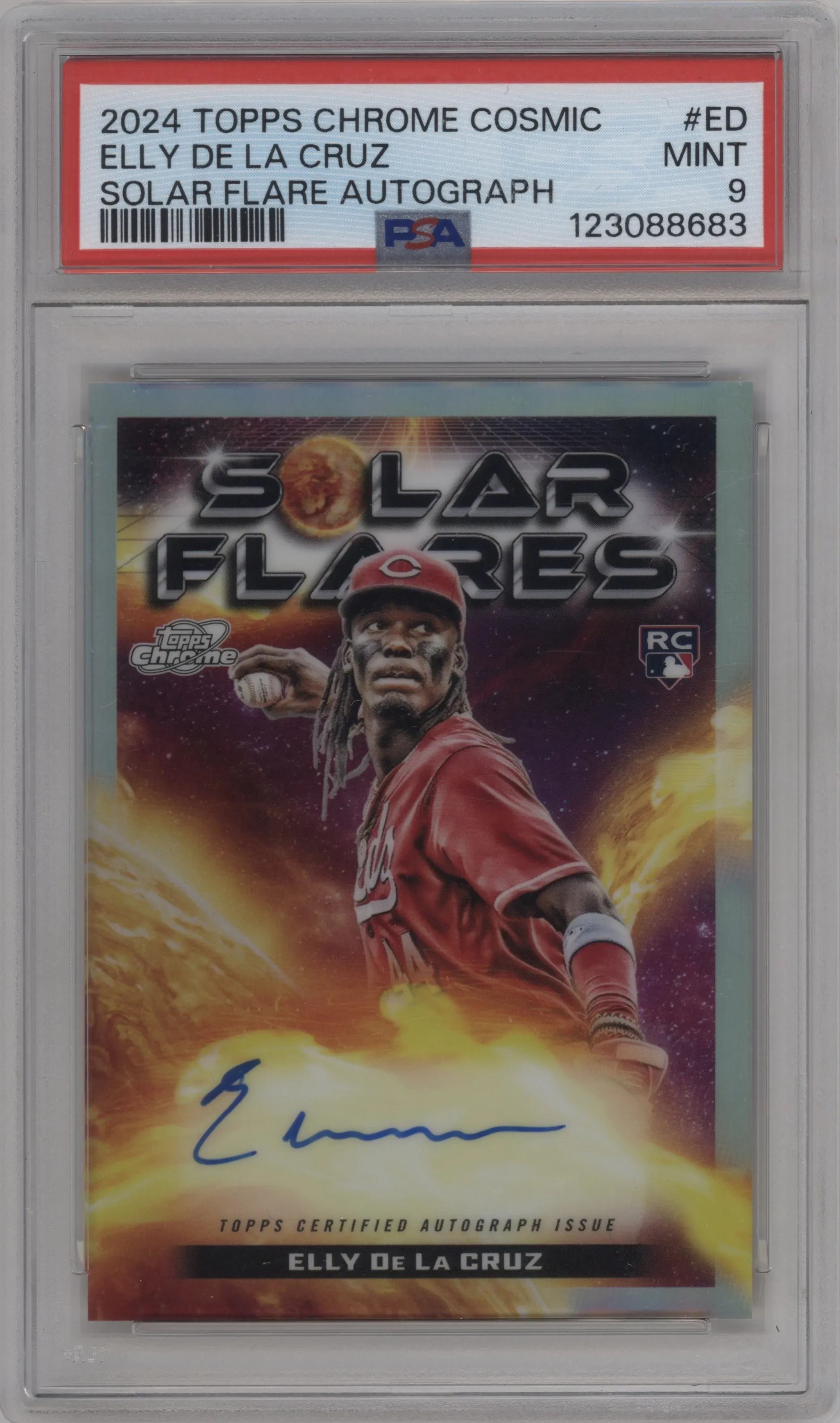 2024 Topps Cosmic Chrome Solar Flare Au. Elly De La Cruz #SFA-ED PSA 9