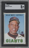 Willie Mays from the 1967 Topps set graded by SGC and given an overall grade of 5.