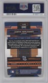 Justin Verlander  from the 2005 Playoff Absolute Memorabilia set featuring a Silver parallel graded by PSA and given an overall grade of 9.