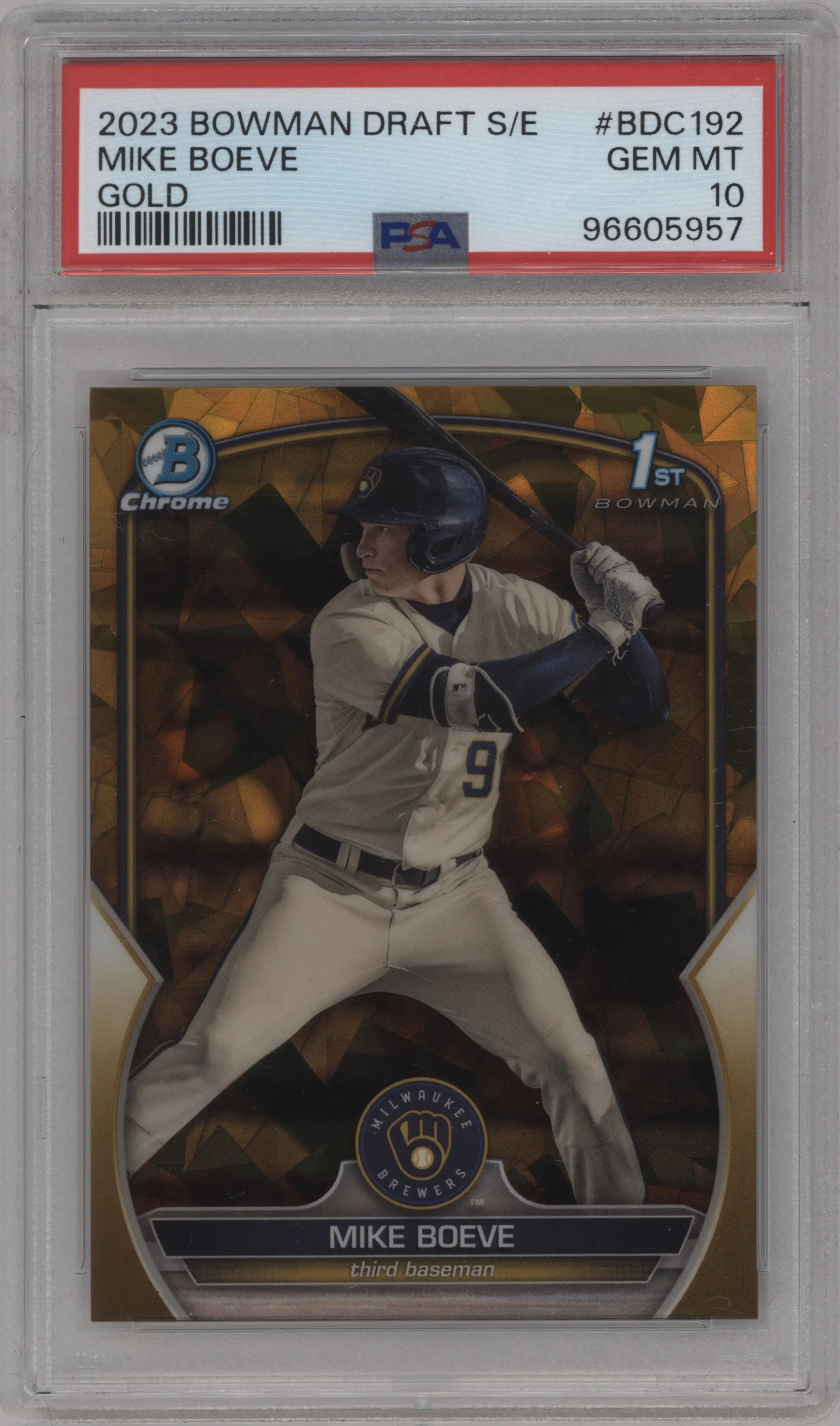2023 Bowman Draft Sapphire Mike Boeve Gold PSA 10