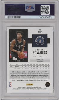 Anthony Edwards from the 2020-21 Panini Chronicles set graded by PSA and given an overall grade of 10.