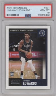 Anthony Edwards from the 2020-21 Panini Chronicles set graded by PSA and given an overall grade of 10.