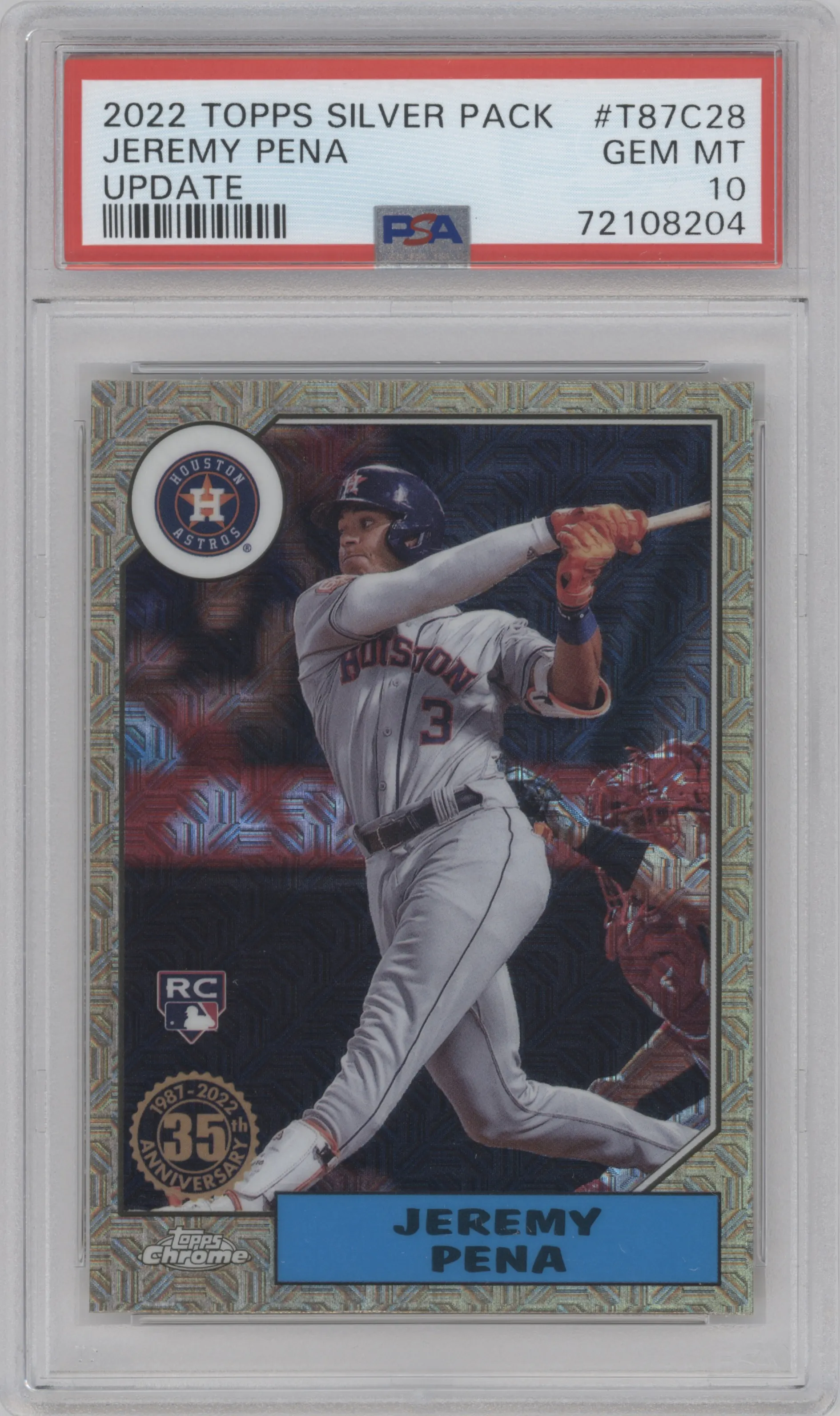 2022 Topps Silver Pack 1987 Topps Jeremy Pena PSA 10
