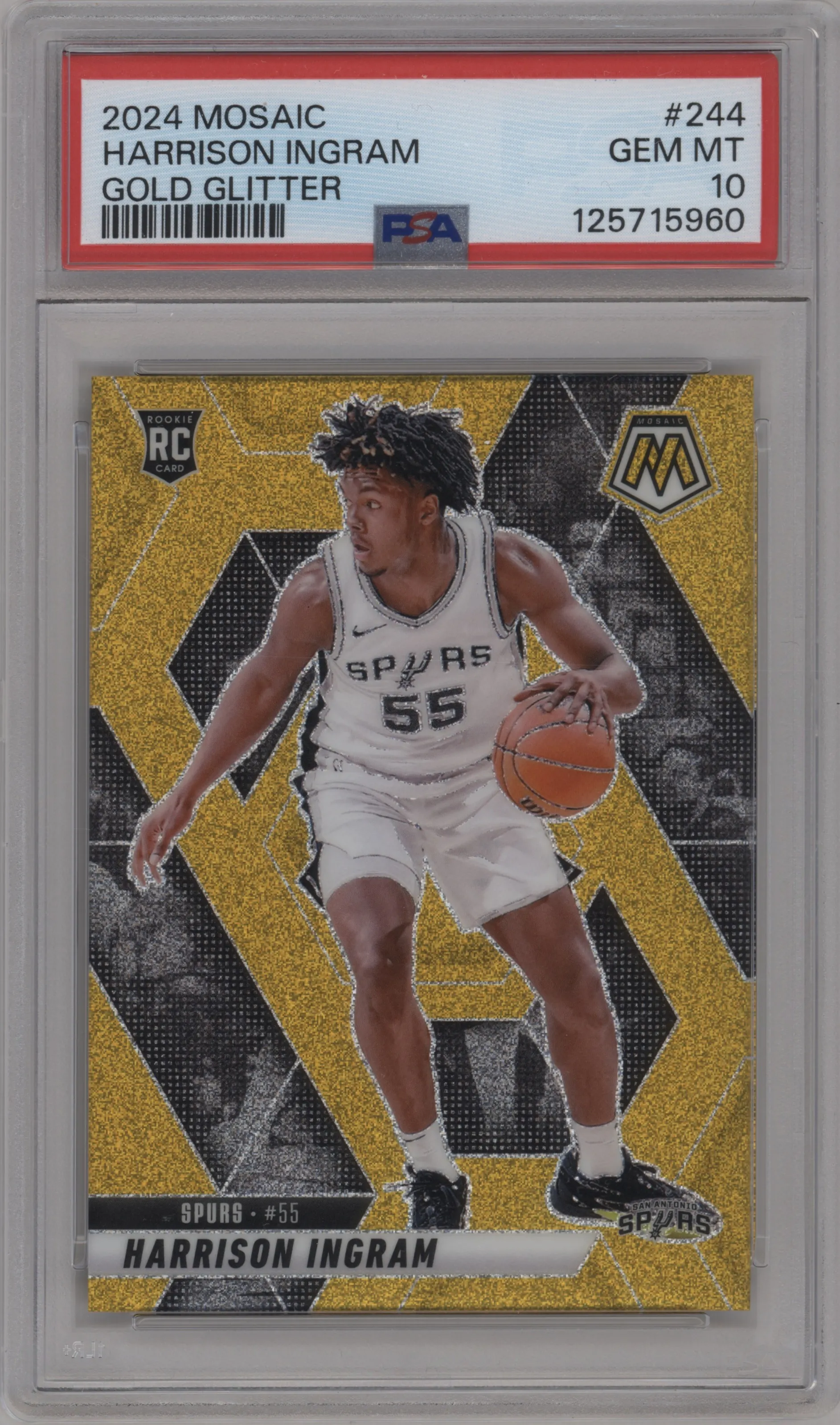 2024 Panini Mosaic Harrison Ingram Gold Glitter PSA 10
