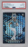 Brian Thomas Jr. from the 2024 Panini Mosaic set featuring a Genesis parallel graded by PSA and given an overall grade of 10.