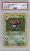Vileplume from the 1999 Pokemon set featuring a No Symbol parallel graded by PSA and given an overall grade of 8.