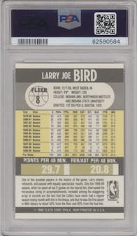 Larry Bird from the 1990-91 Fleer set graded by PSA and given an overall grade of 9.