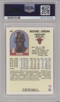 Michael Jordan  from the 1989-90 NBA Hoops  set graded by PSA and given an overall grade of 10.